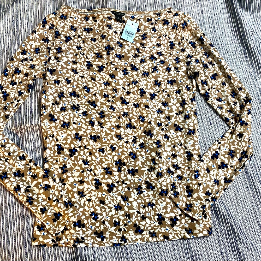 ANN TAYLOR Floral Long-Sleeve Top *Small*
